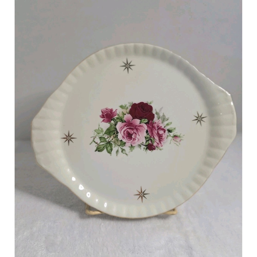 Formalities Victorian Rose By Baum Brothers Ceramic trinket tray  8"x 7" Vintage